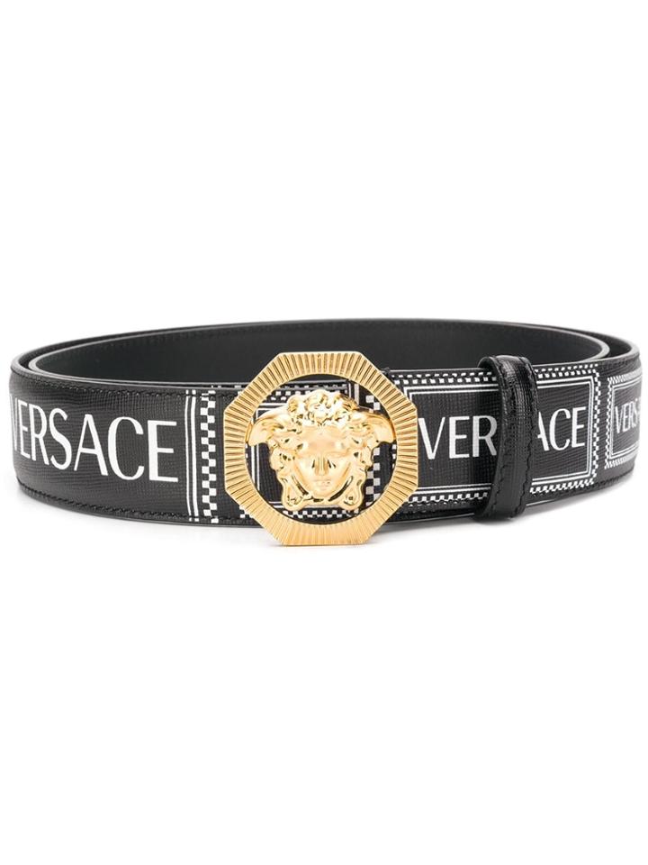 Versace Logo Medusa Belt - Black