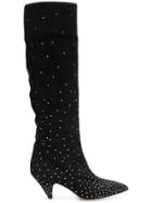 Valentino Micro-studded Knee High Boots - Black