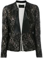 Christian Pellizzari Lace Flared Jacket, Women's, Size: 42, Black, Polyamide/viscose