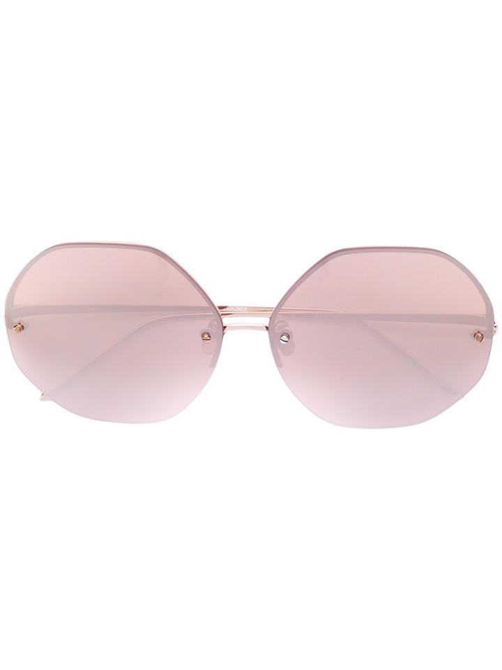 Linda Farrow Oversized Sunglasses - Pink & Purple