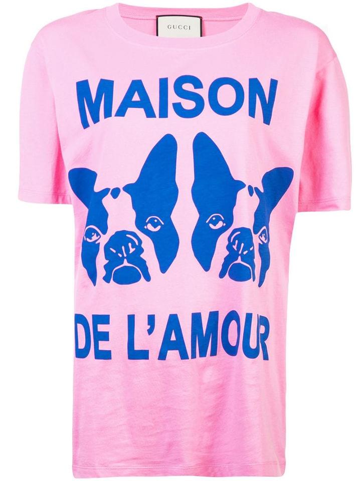 Gucci French Bulldog Oversized T-shirt - Pink