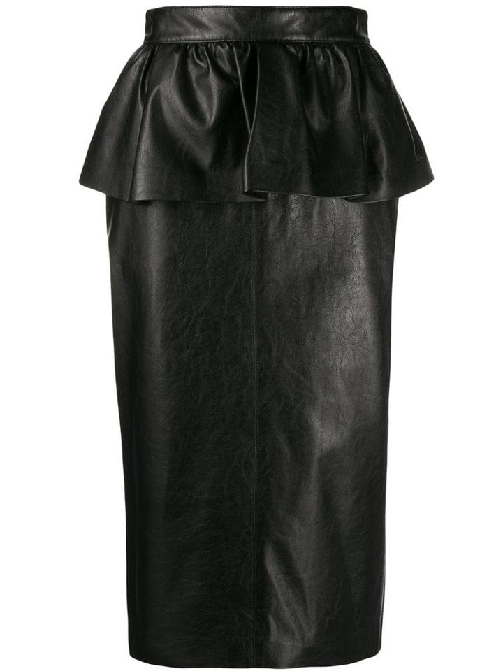 Msgm Peplum Pencil Skirt - Black