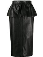 Msgm Peplum Pencil Skirt - Black