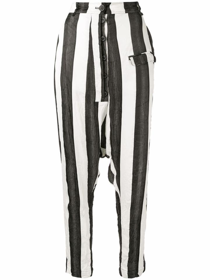 Rundholz Striped Drop-crotch Trousers - White