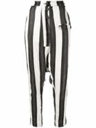 Rundholz Striped Drop-crotch Trousers - White