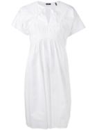 Jil Sander Navy Popeline Dress - White