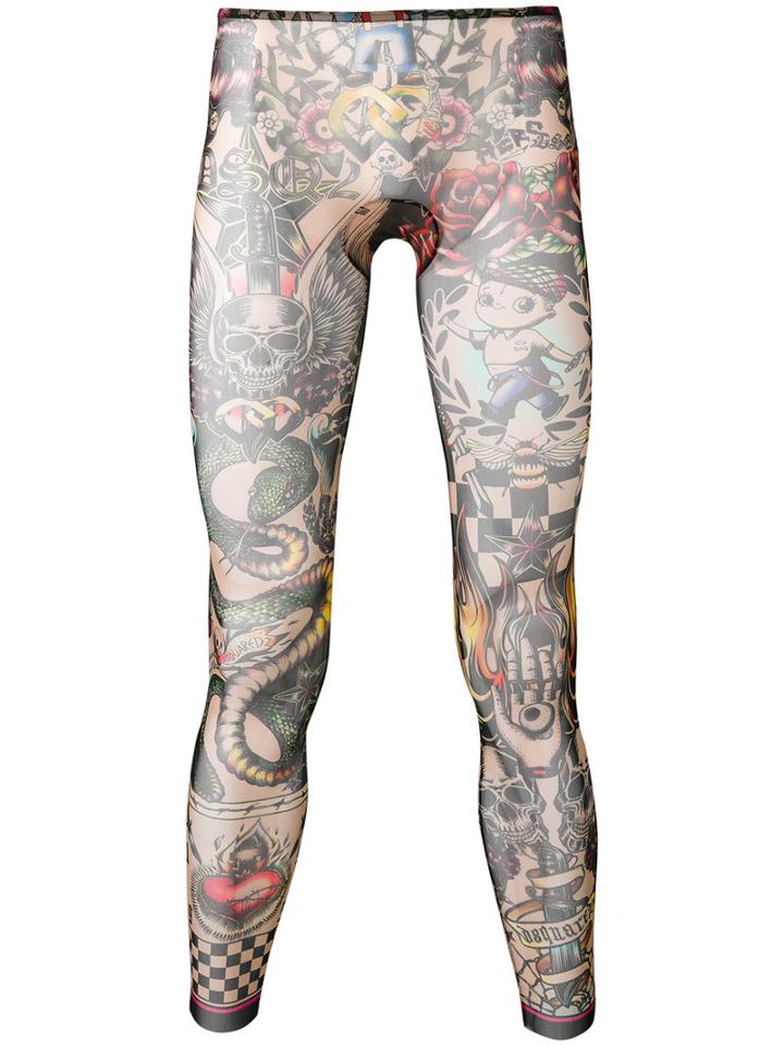 Dsquared2 Printed Leggings, Men's, Size: Medium, Polyamide/spandex/elastane