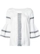 Oscar De La Renta Bateau Bell Sleeve Shirt - White