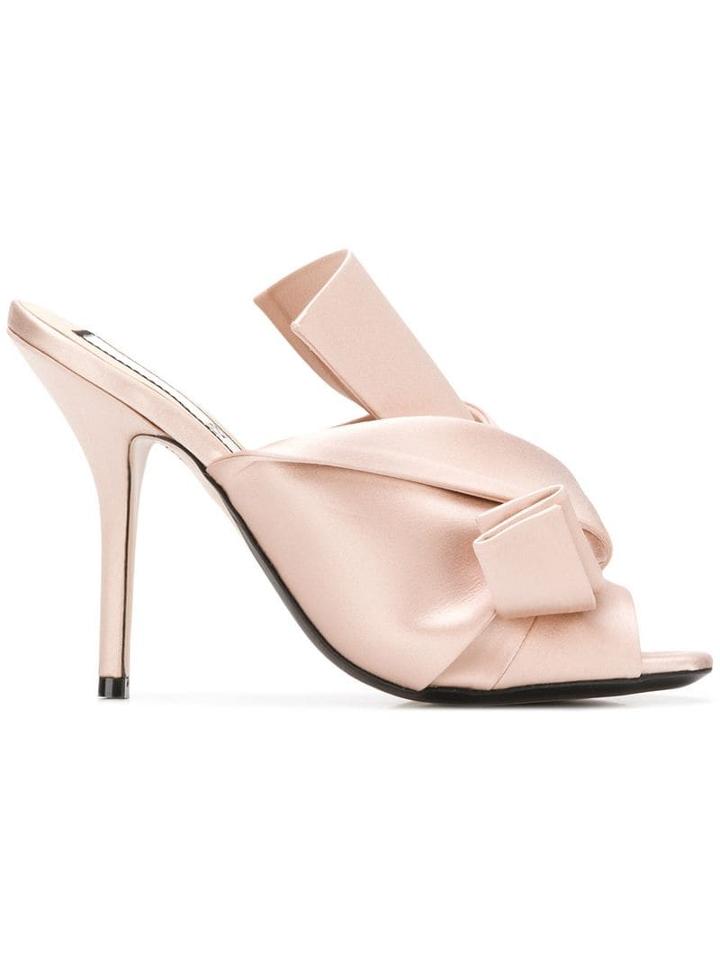 Nº21 High Knot Detailed Mules - Neutrals