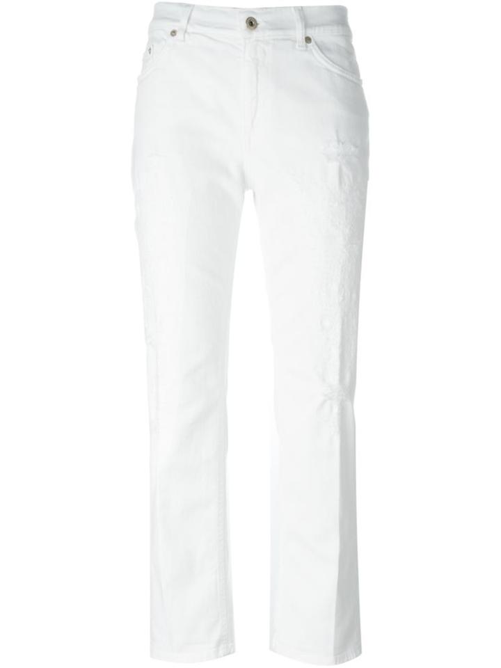 Dondup Cropped Jeans, Women's, Size: 31, White, Cotton/spandex/elastane