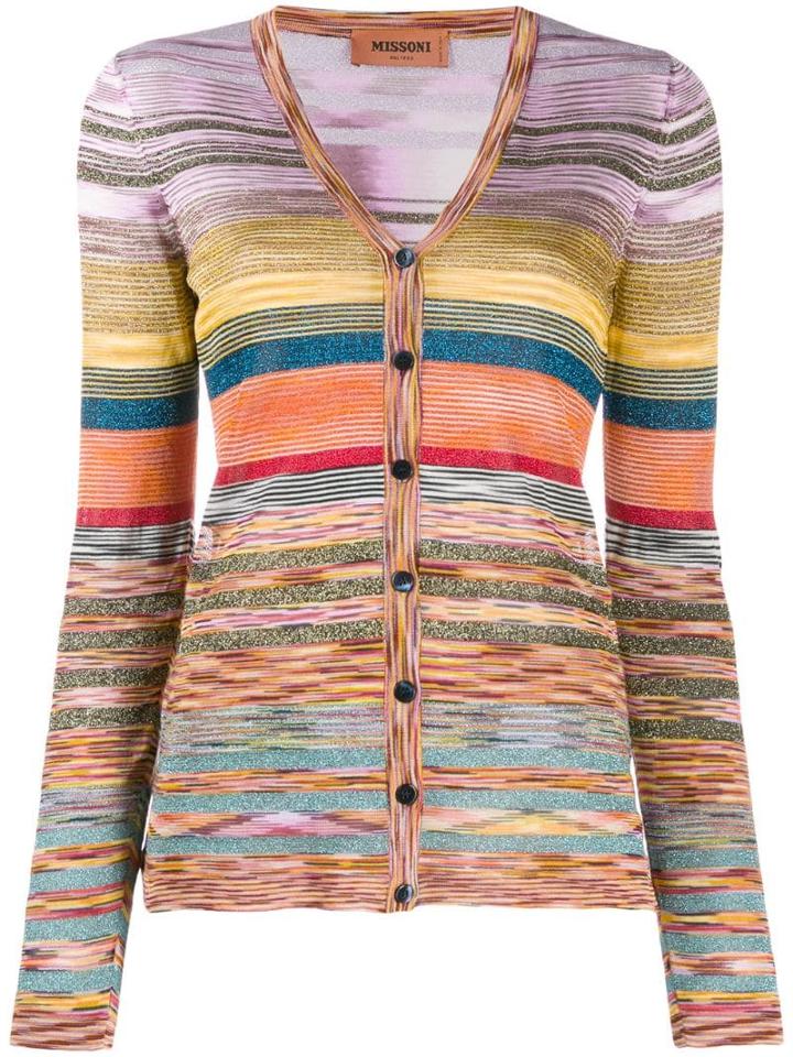 Missoni Striped V-neck Cardigan - Orange