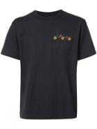 Sacai Embroidered Pineapple T-shirt, Men's, Size: 3, Black, Cotton