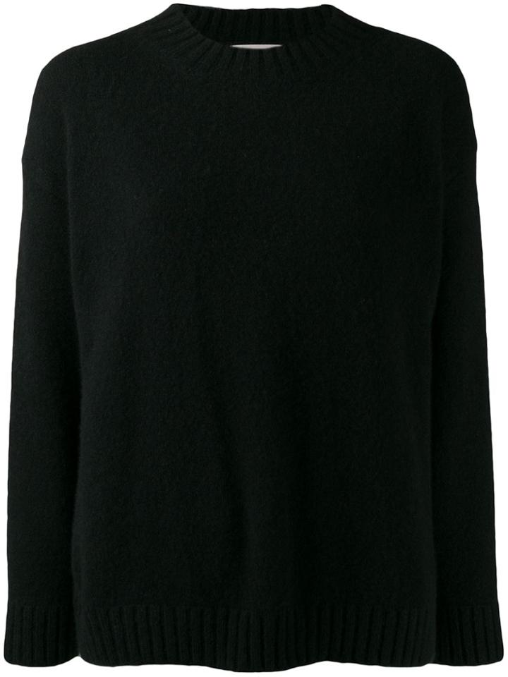 Laneus Knitted Crew-neck Jumper - Black