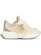 Mm6 Maison Margiela Bow Front Gathered Effect Sneakers - Nude &
