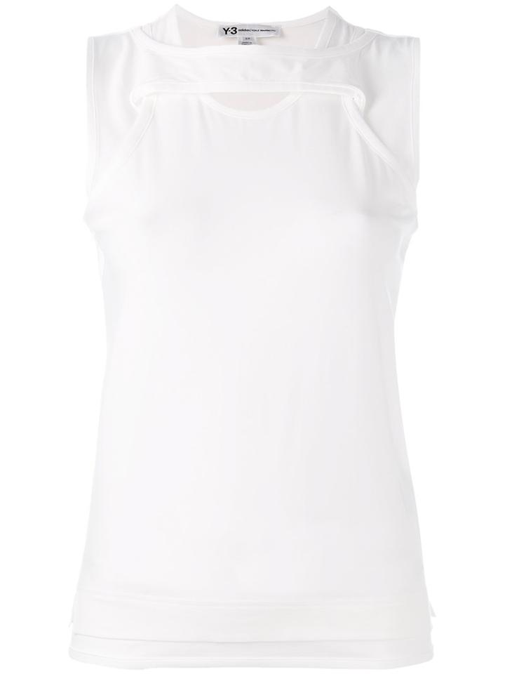 Y-3 - Nomadic Tank Top - Women - Cotton/spandex/elastane - L, White, Cotton/spandex/elastane