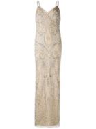 Aidan Mattox Beaded Cami-gown - Neutrals