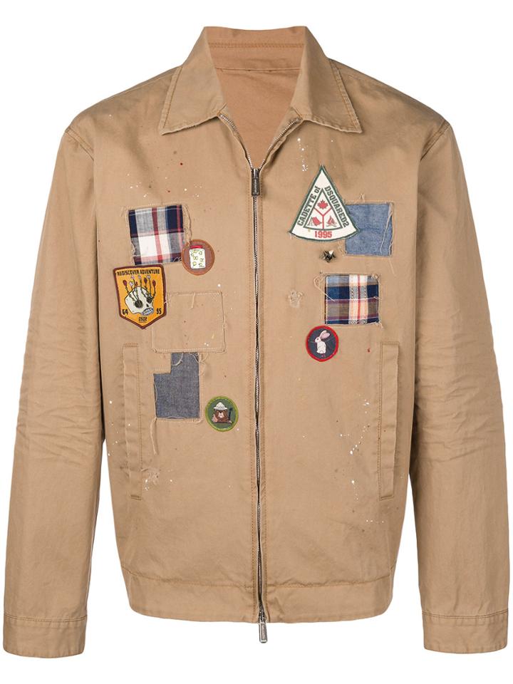 Dsquared2 Patch Shirt Jacket - Brown