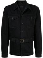 Saint Laurent Saharienne Denim Jacket - Black