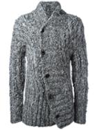 Ann Demeulemeester Button Up Knitted Cardigan, Men's, Size: Small, Grey, Silk/alpaca