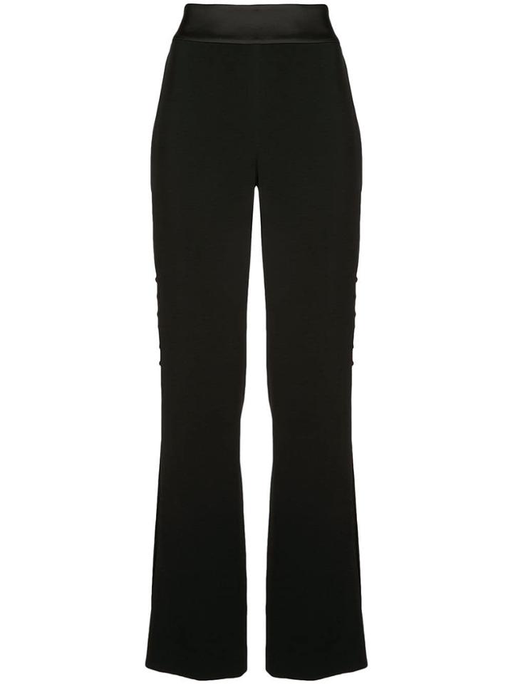 Jonathan Simkhai Side-slit Flared Trousers - Black