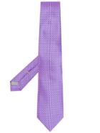 Canali Geometric Print Tie - Purple