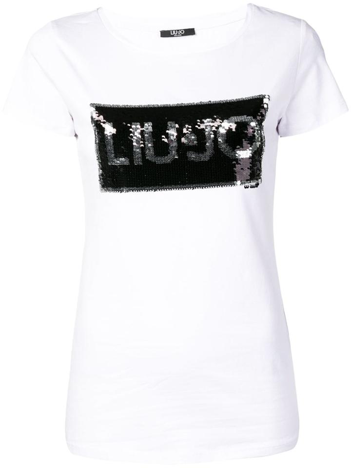 Liu Jo Sequin Logo T-shirt - White