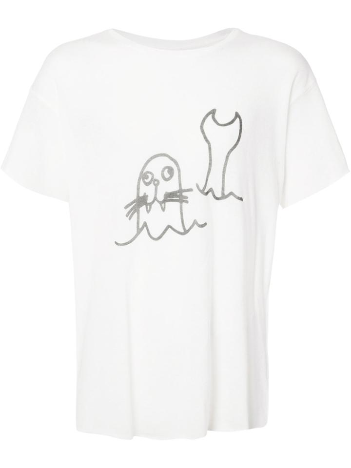 The Elder Statesman Sketch Print T-shirt - White