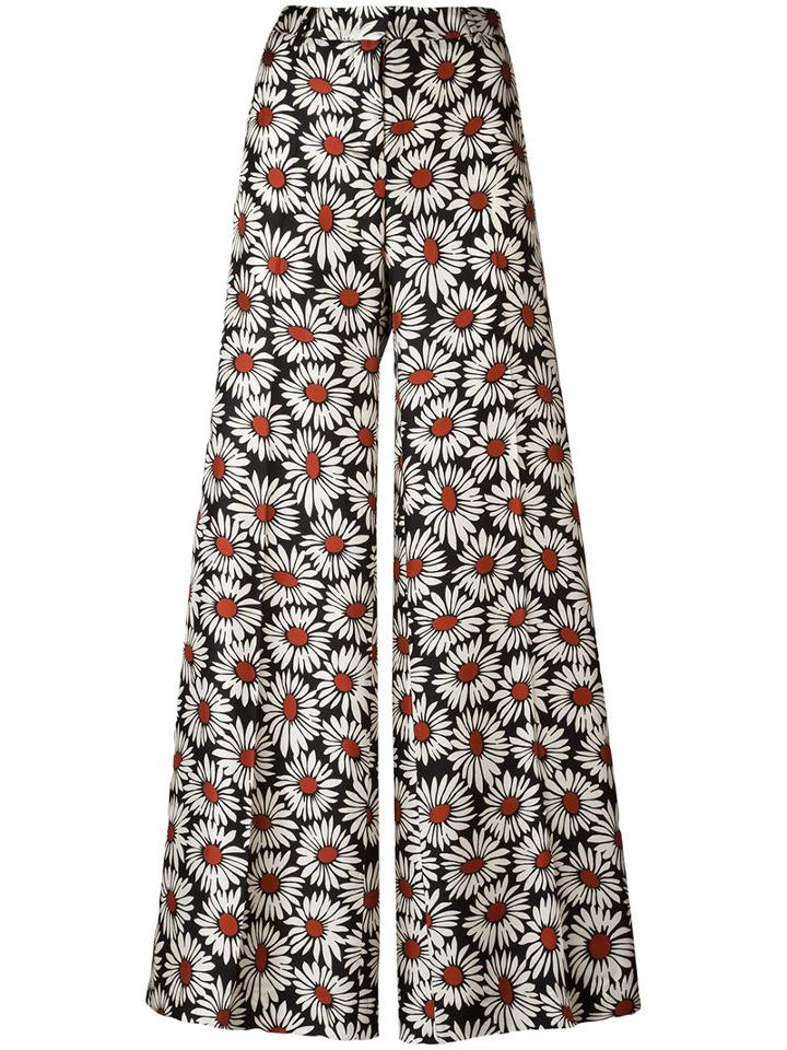 Alberto Biani - Floral Print Palazzo Pants - Women - Silk/acetate/viscose - 42, Silk/acetate/viscose