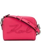 Karl Lagerfeld Logo Zip-around Shoulder Bag - Pink & Purple