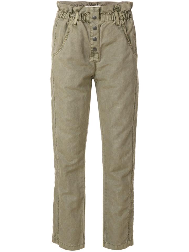 Current/elliott Paperbag Cropped Jeans - Green