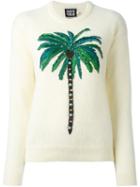 Fausto Puglisi Embroidered Palm Tree Jumper, Women's, Size: 38, Nude/neutrals, Polyamide/viscose/angora/wool
