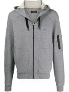 Z Zegna Logo Print Hoodie - Grey