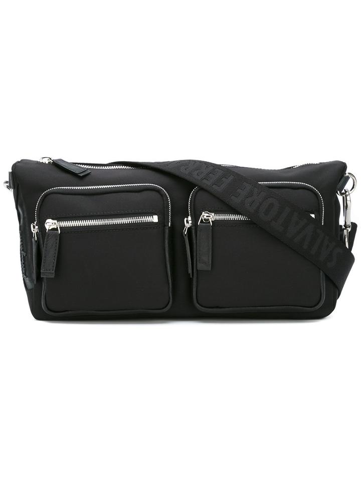Salvatore Ferragamo Shoulder Bag, Men's, Black, Nylon