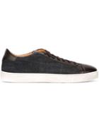 Santoni Lace Up Sneakers, Men's, Size: 7.5, Blue, Leather/rubber