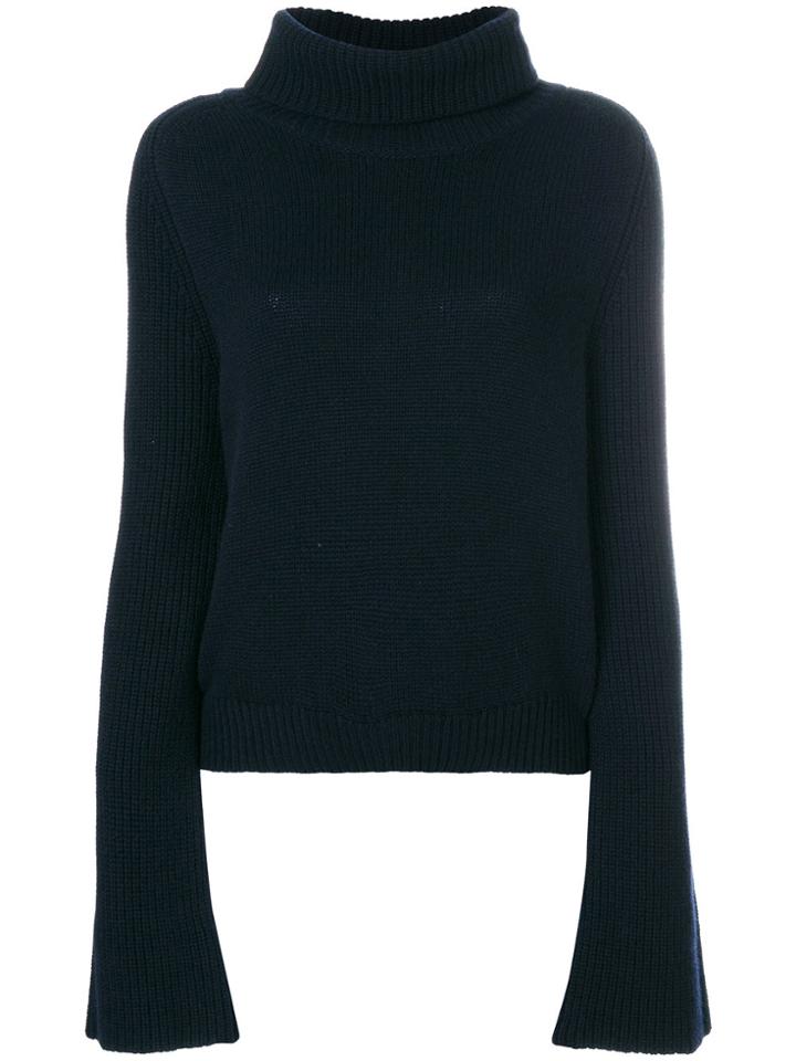 Lamberto Losani Ribbed Turtleneck Sweater - Blue
