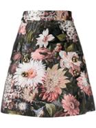 Dolce & Gabbana Floral A-line Skirt - Black