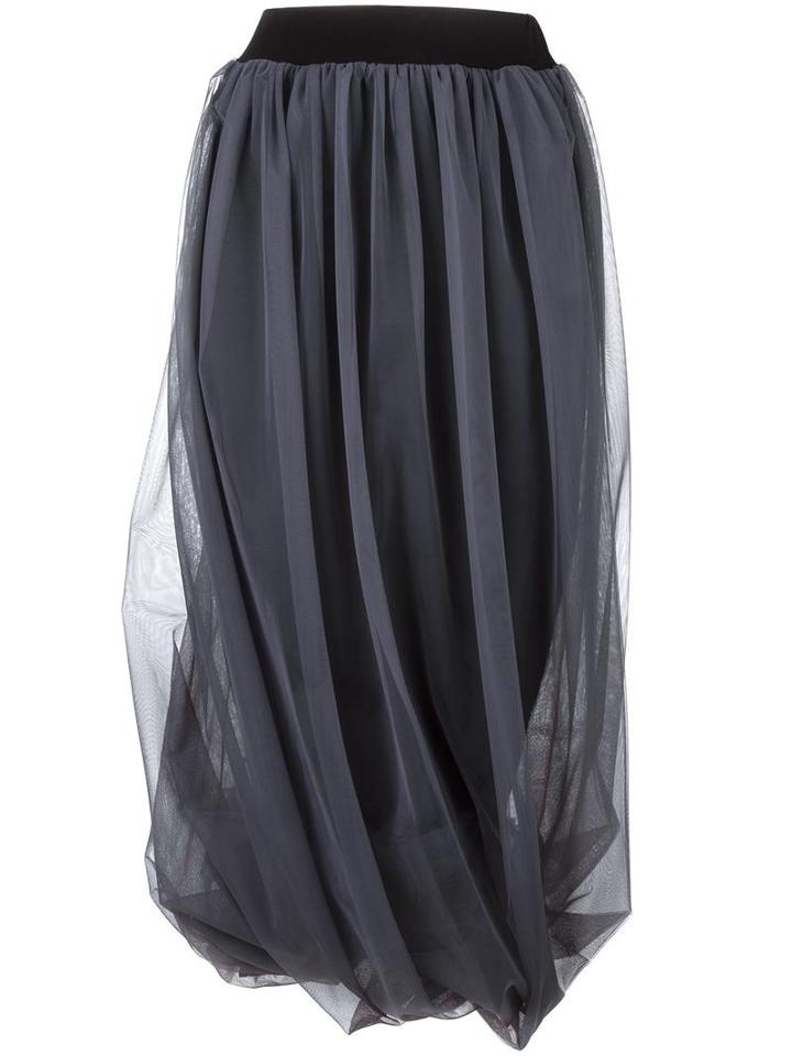 Nostra Santissima Pleated Tulle Skirt, Women's, Size: 40, Grey, Polyamide