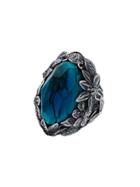 Lyly Erlandsson Silver And Blue Winter Shell Silver Ring - Silver/blue