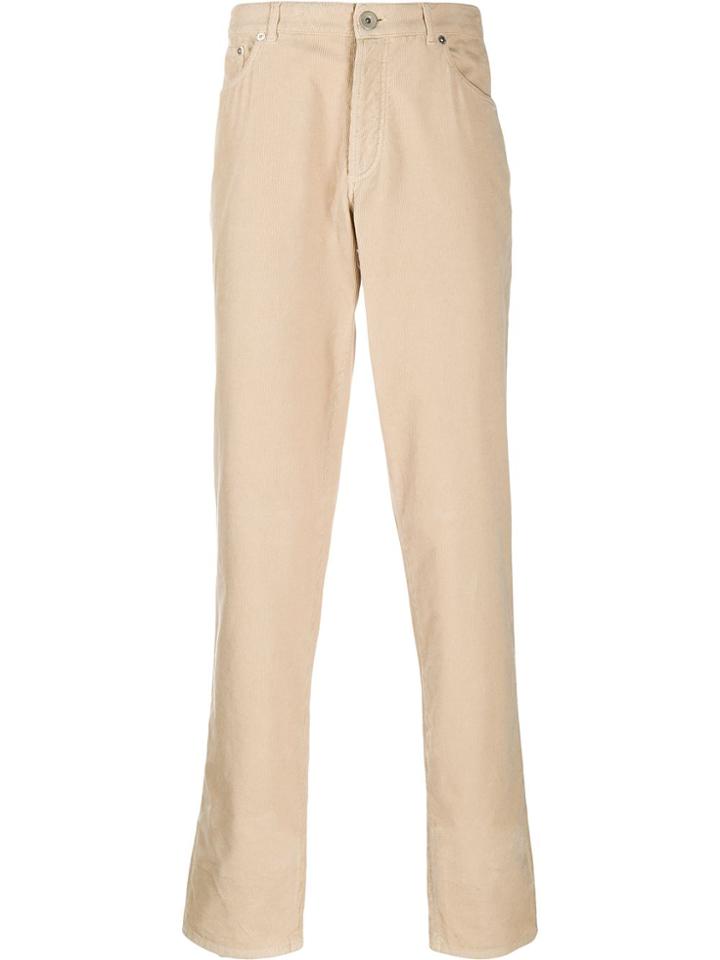 Brunello Cucinelli Corduroy Straight-leg Trousers - Neutrals