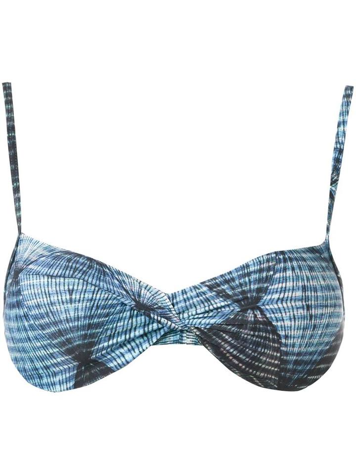 Lygia & Nanny Twist Detail Bikini Top, Women's, Size: 42, Blue, Polyamide/spandex/elastane