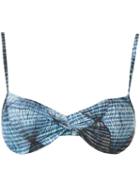 Lygia & Nanny Twist Detail Bikini Top, Women's, Size: 42, Blue, Polyamide/spandex/elastane