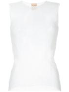 Nude Fishnet Vest Top - White