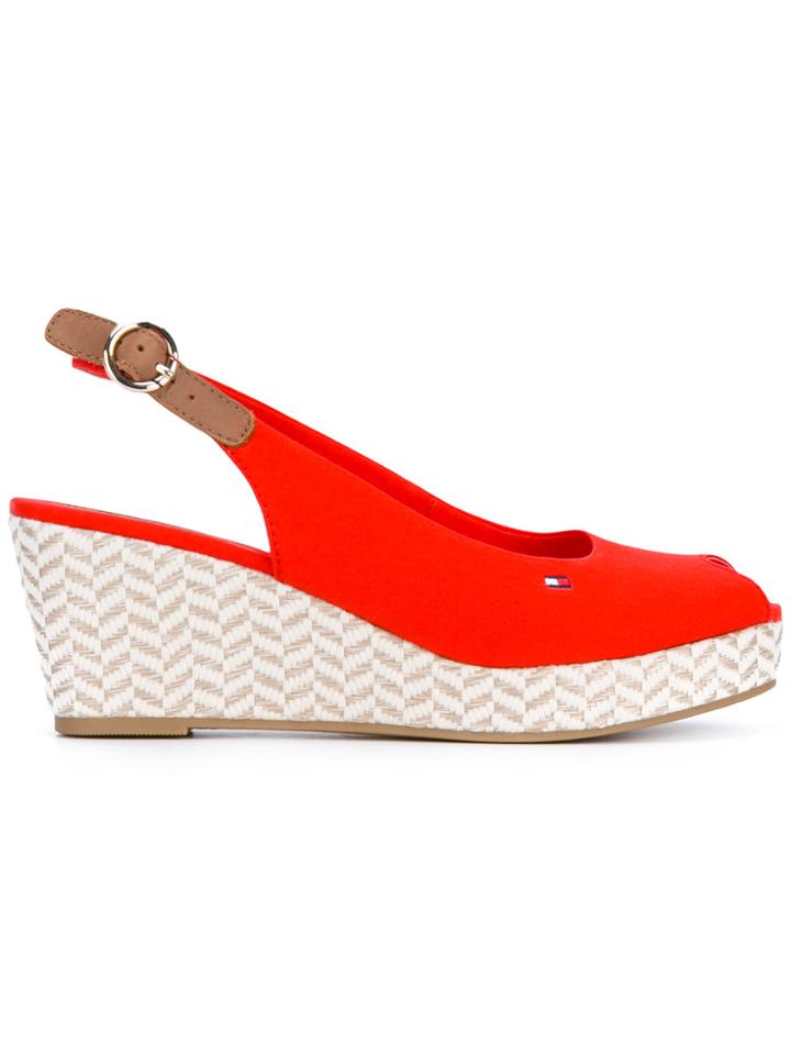 Tommy Hilfiger Wedged Sandals - Red