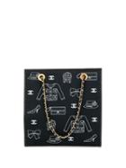Chanel Pre-owned Printed Icons Chain Tote - Black