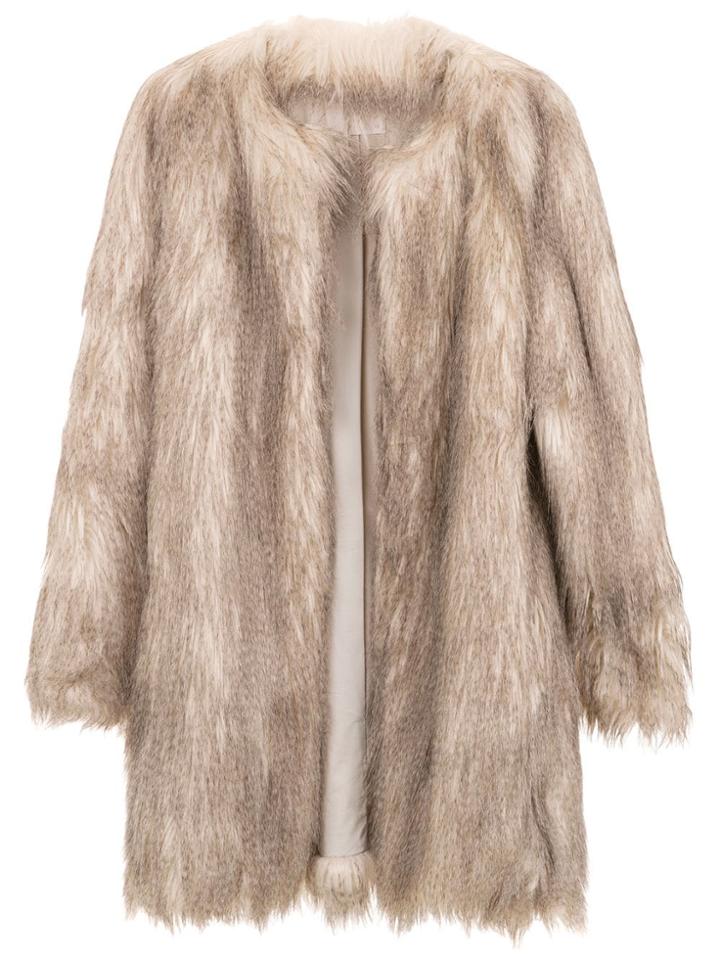 Framed Faux Coat - Brown