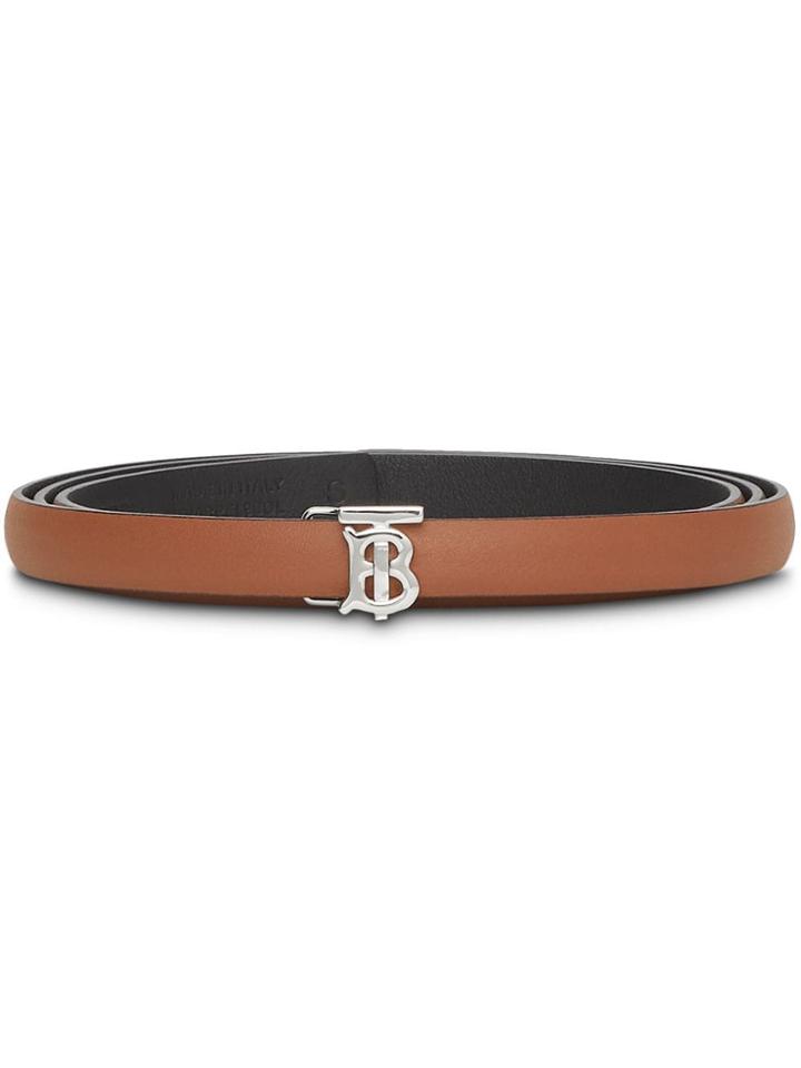Burberry Reversible Monogram Motif Leather Wrap Belt - Brown