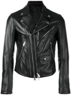 Les Hommes - Perfecto Jacket - Men - Lamb Skin/viscose - 50, Black, Lamb Skin/viscose