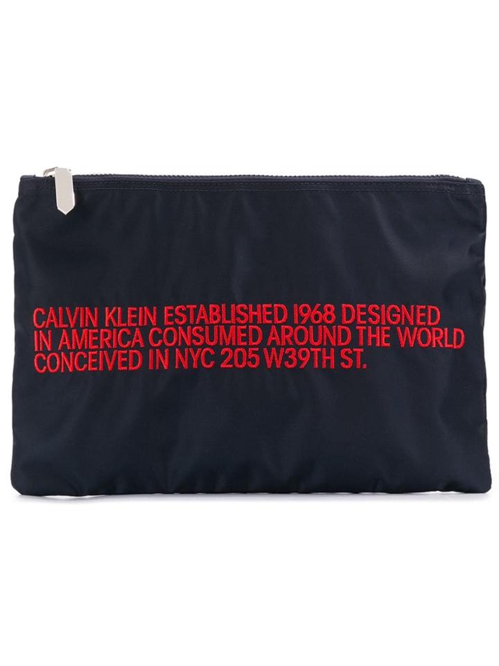 Calvin Klein 205w39nyc Printed Clutch Bag - Blue