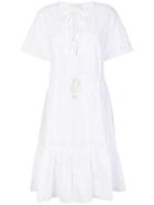 See By Chloé Open Embroidery Midi Dress - White