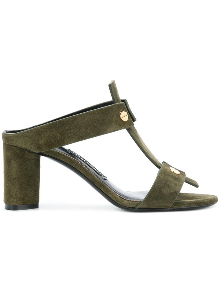Tom Ford Slip On Caged Heel Sandals - Green